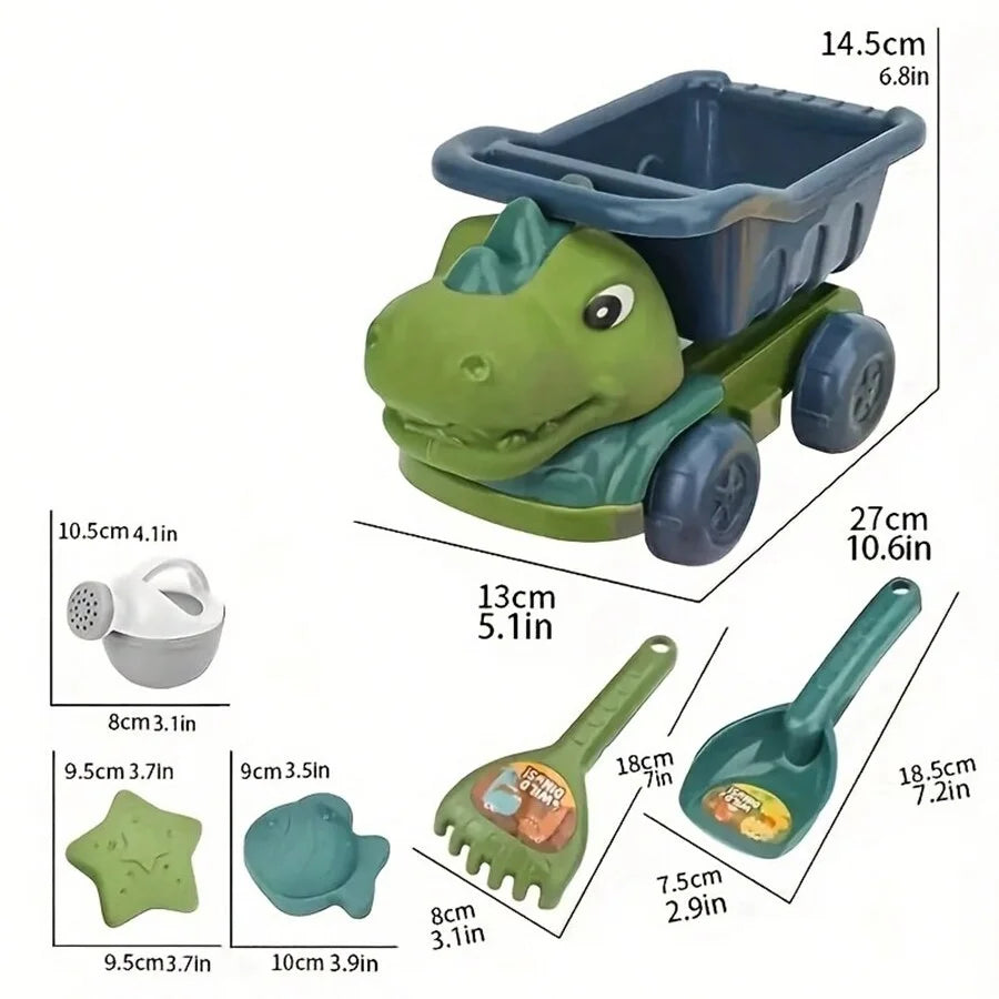 Dinosaur Sand Car Beach Toy Set for Kids-2